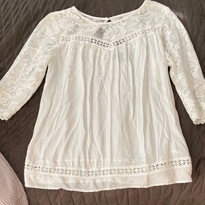 Maternity Wendy Bellissimo Cream Lace Blouse